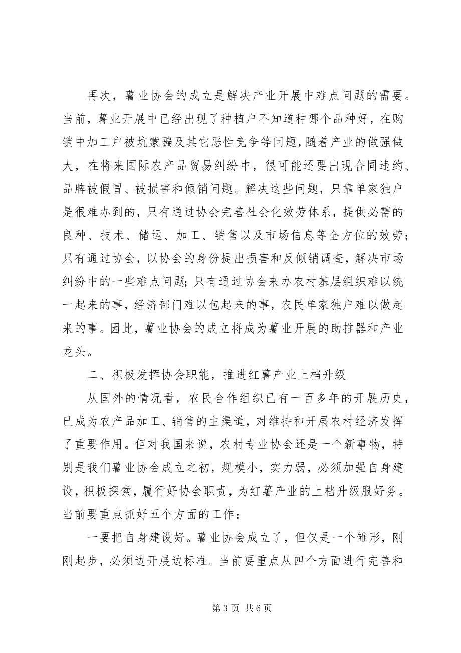 2023年县委副书记在薯业协会成立仪式上的致辞.docx_第3页