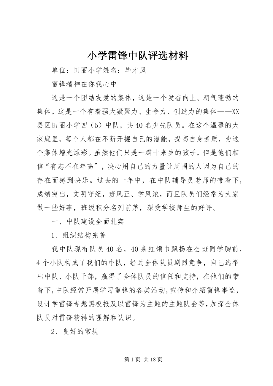 2023年小学雷锋中队评选材料.docx_第1页