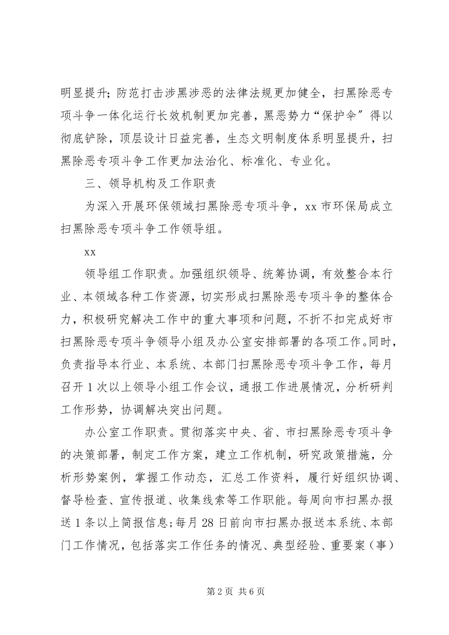 2023年环保系统开展扫黑除恶专项斗争实施方案.docx_第2页