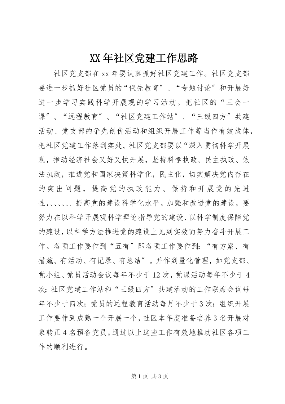 2023年社区党建工作思路.docx_第1页