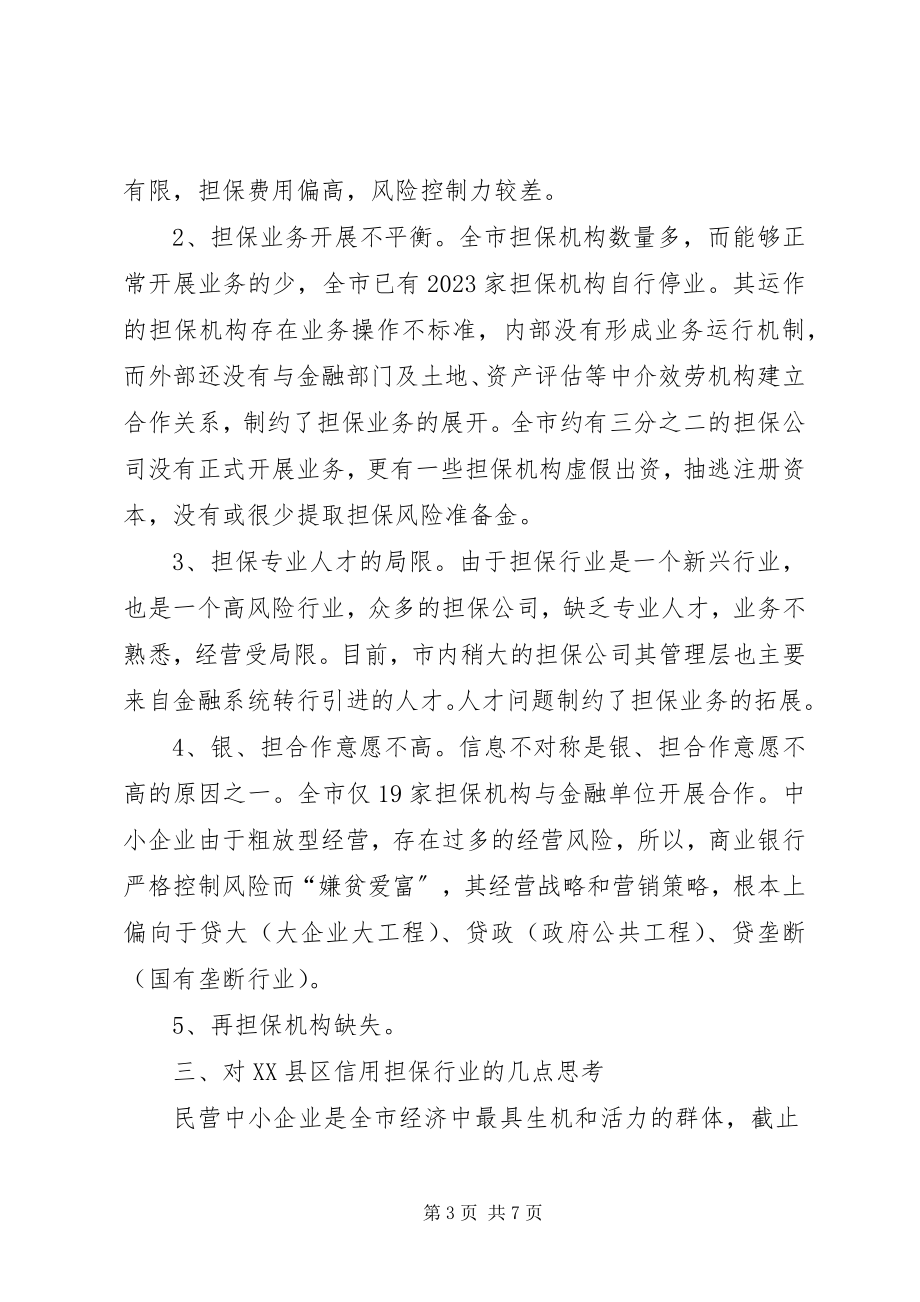 2023年对XX县中小企业信用担保中心运行情况的调查与思考.docx_第3页