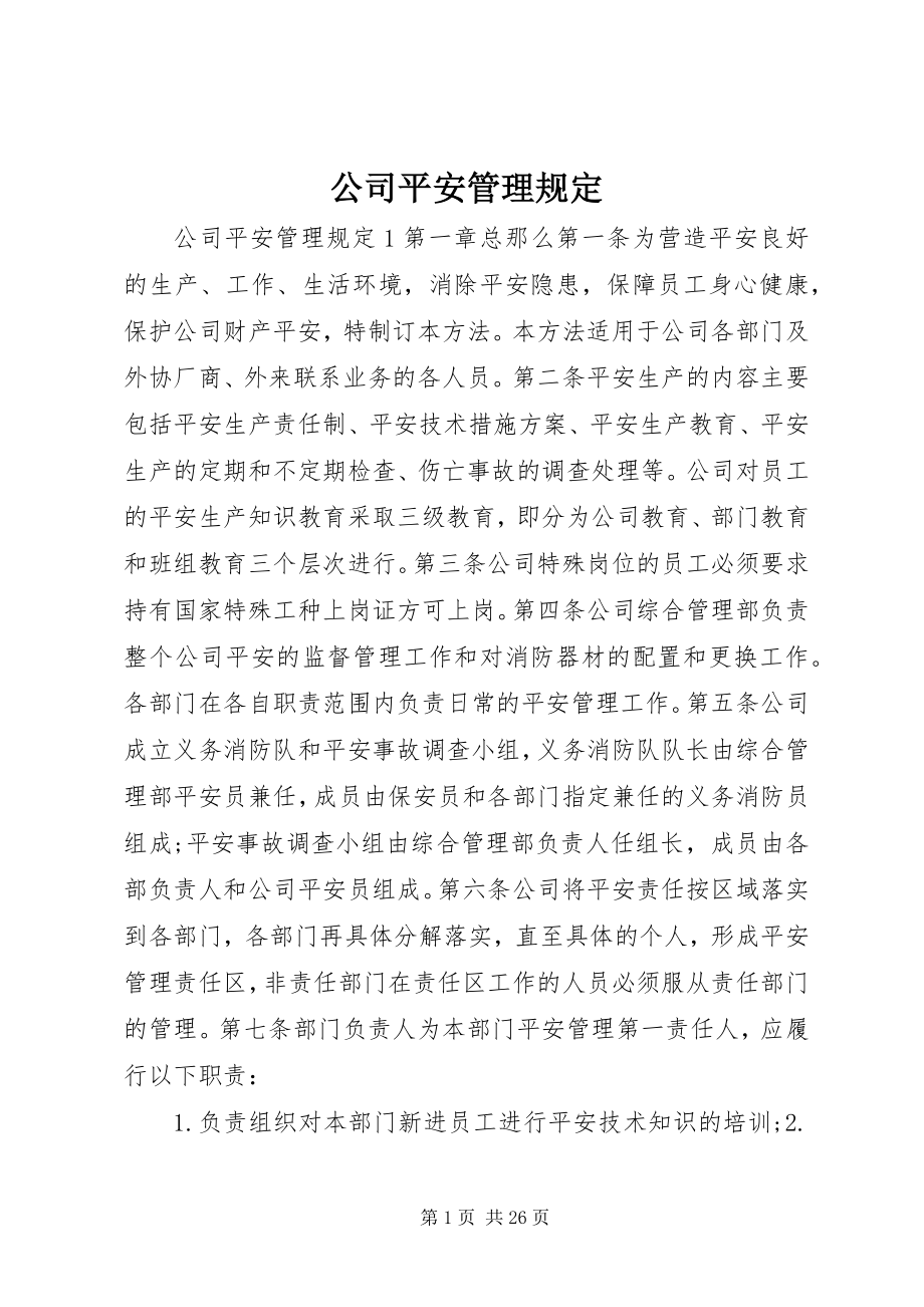 2023年公司安全管理规定.docx_第1页