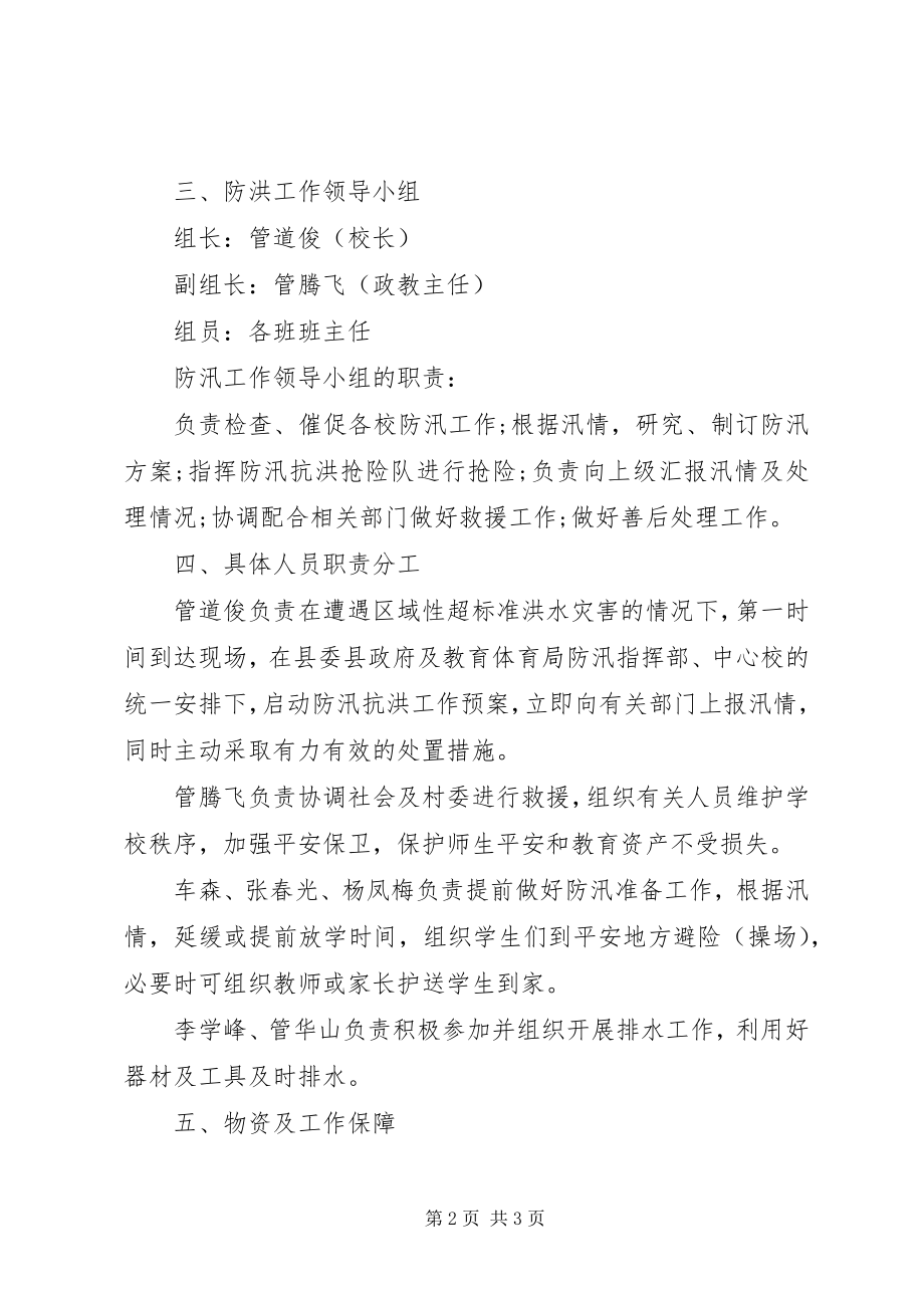 2023年学校洪水灾害应急预案计划.docx_第2页