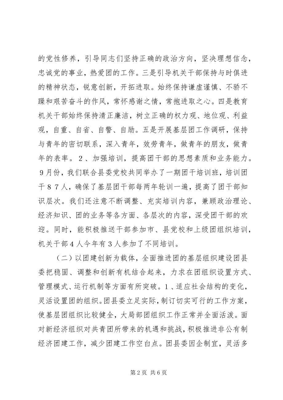 2023年共青团XX县区县委年工作总结.docx_第2页