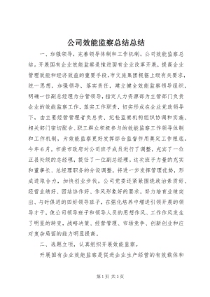 2023年公司效能监察总结总结.docx