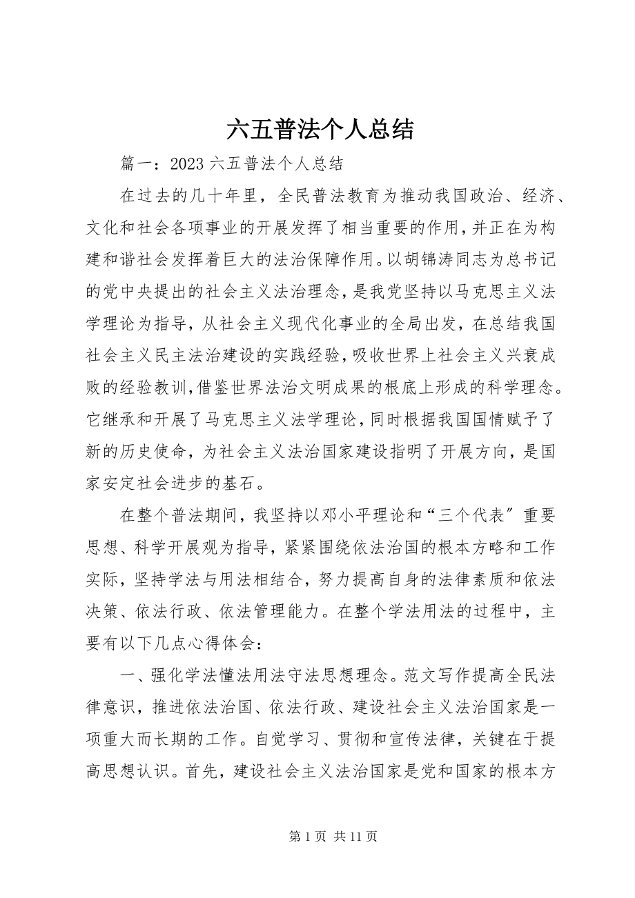 2023年六五普法个人总结.docx_第1页