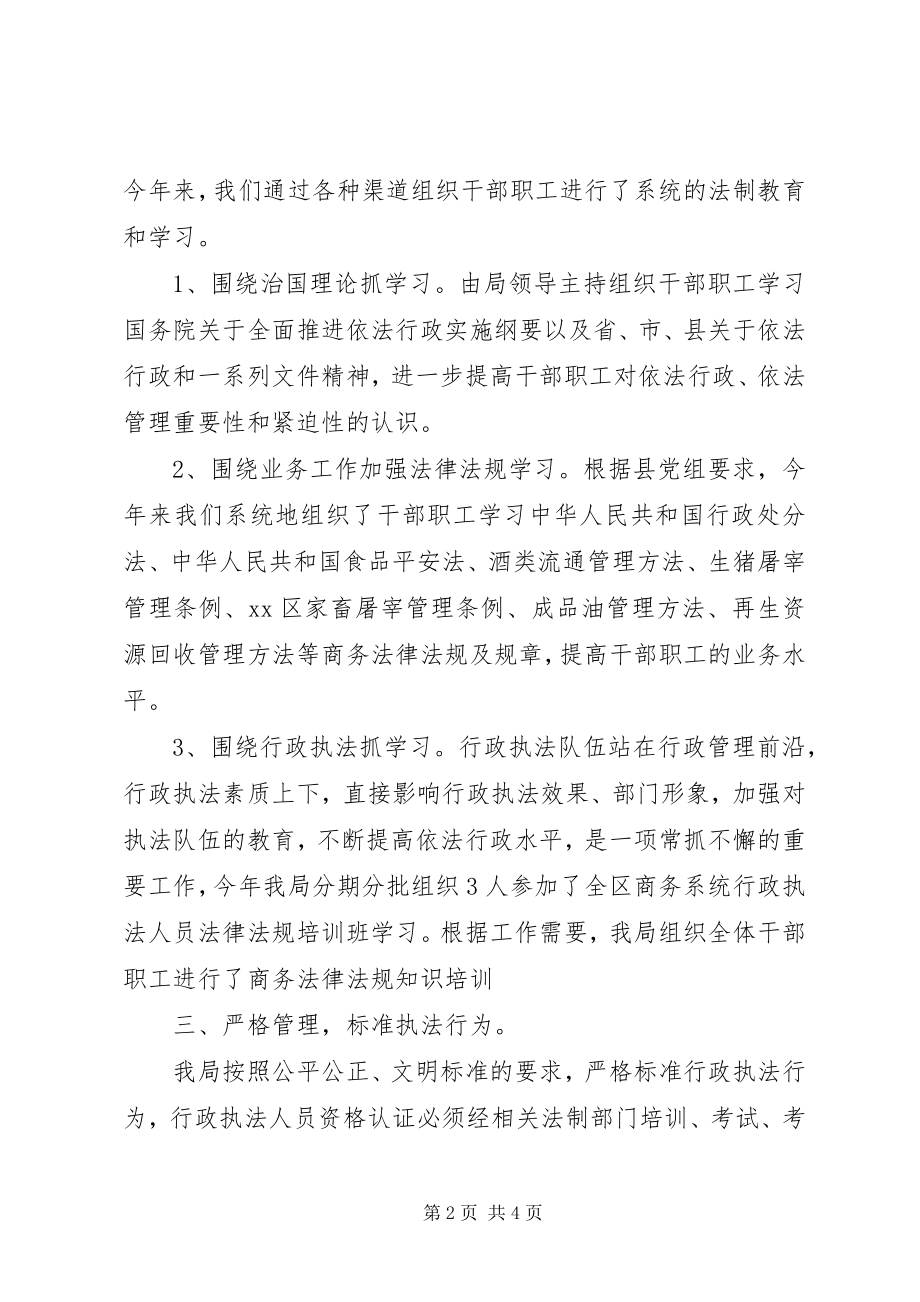 2023年工业贸易和信息化局依法行政工作总结.docx_第2页