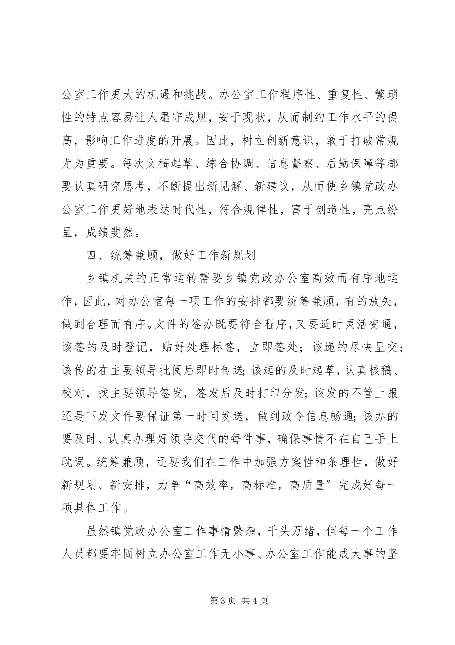 2023年乡镇党政办公室主任工作体会.docx_第3页