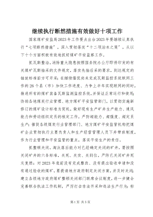 2023年继续执行断然措施有效做好十项工作.docx