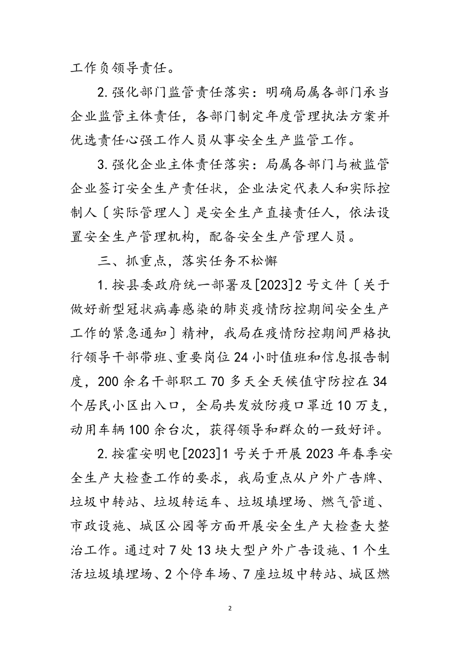 2023年城管局上半年安全生产工作总结范文.doc_第2页