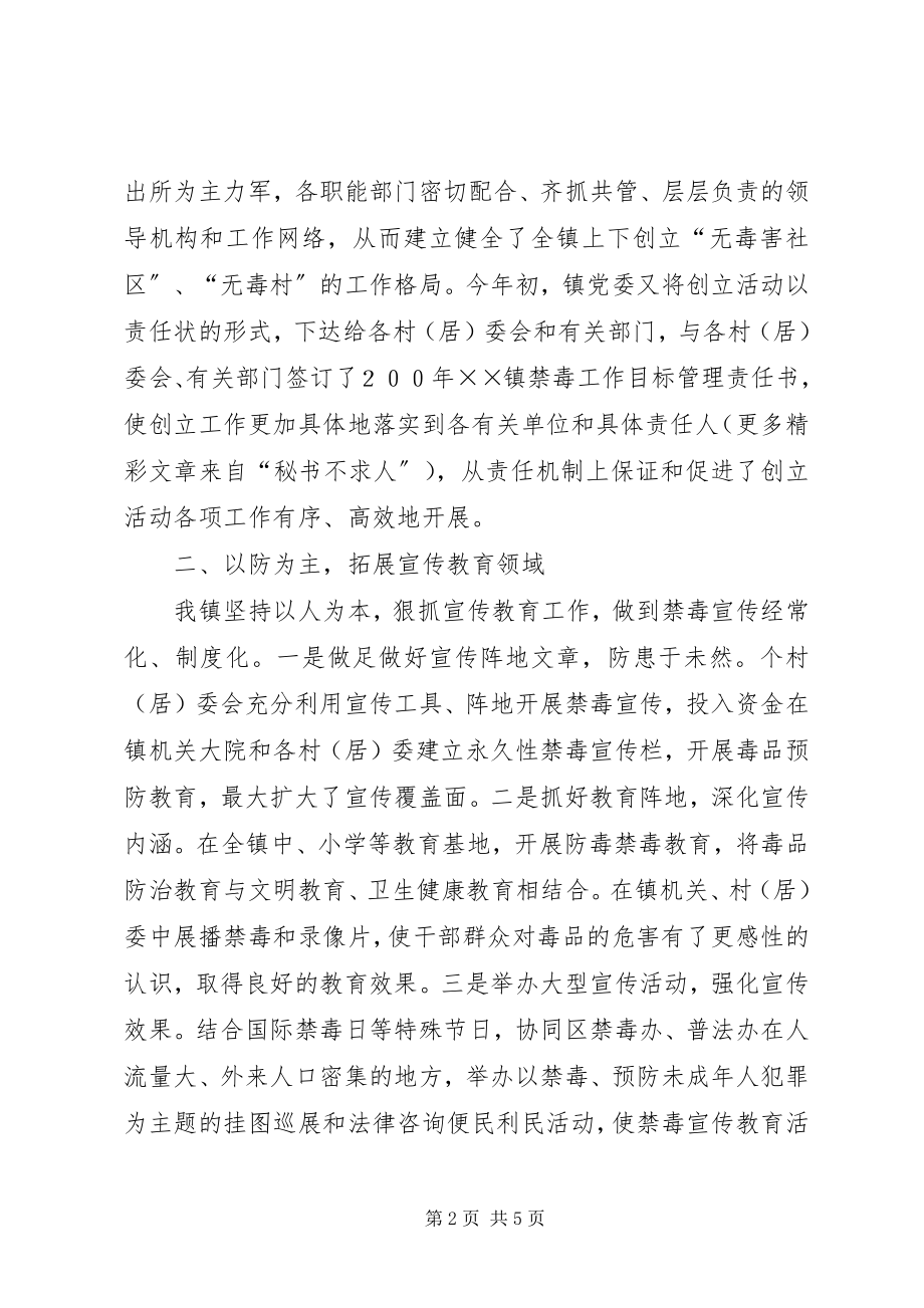 2023年创建无毒社区无毒村情况总结.docx_第2页