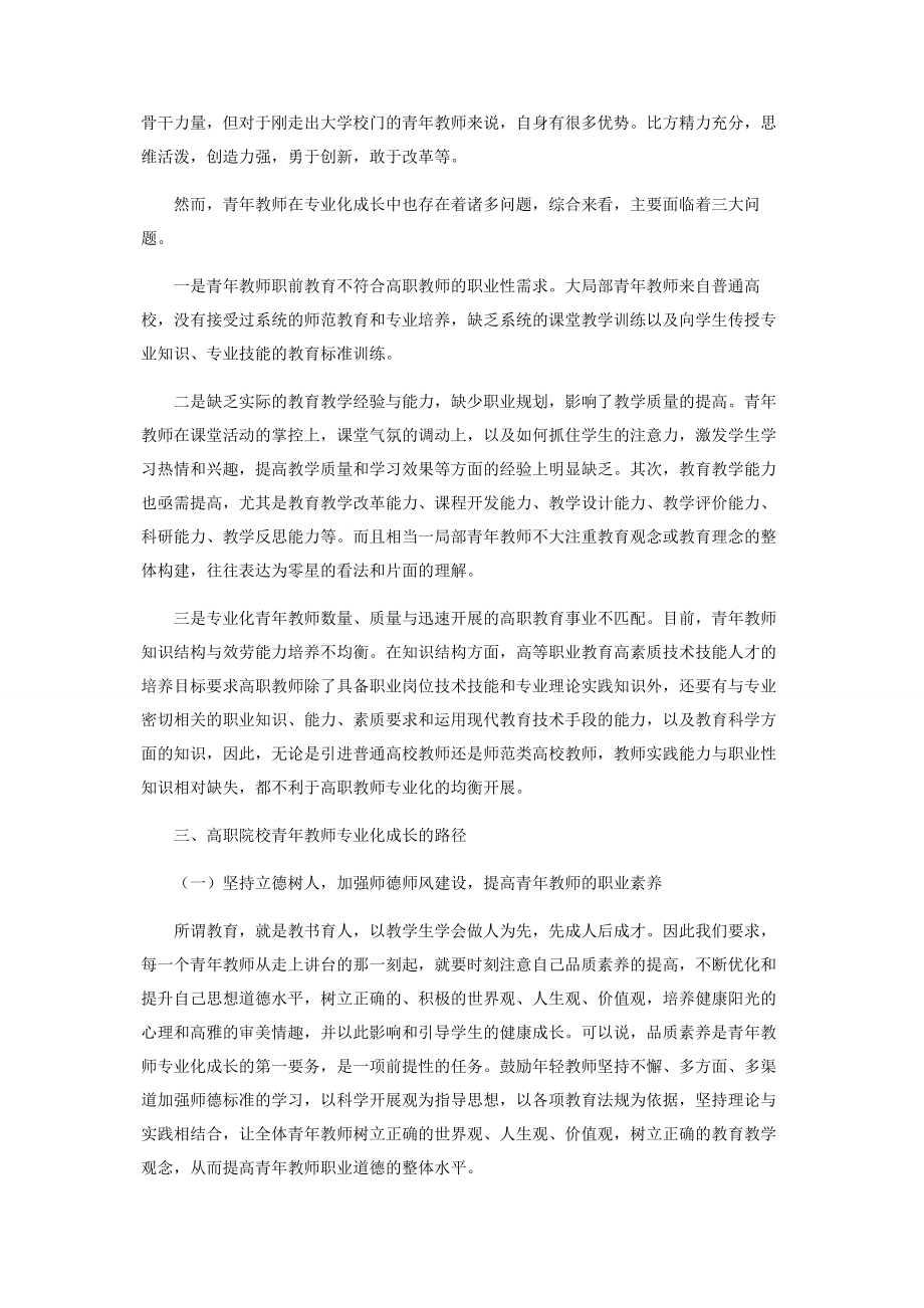 2023年新时代高职院校青年教师专业化成长新路径.docx_第2页