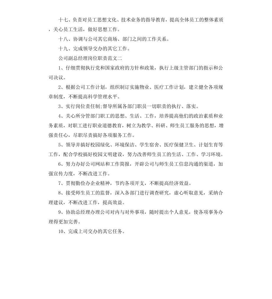 公司副总经理岗位职责.docx_第2页