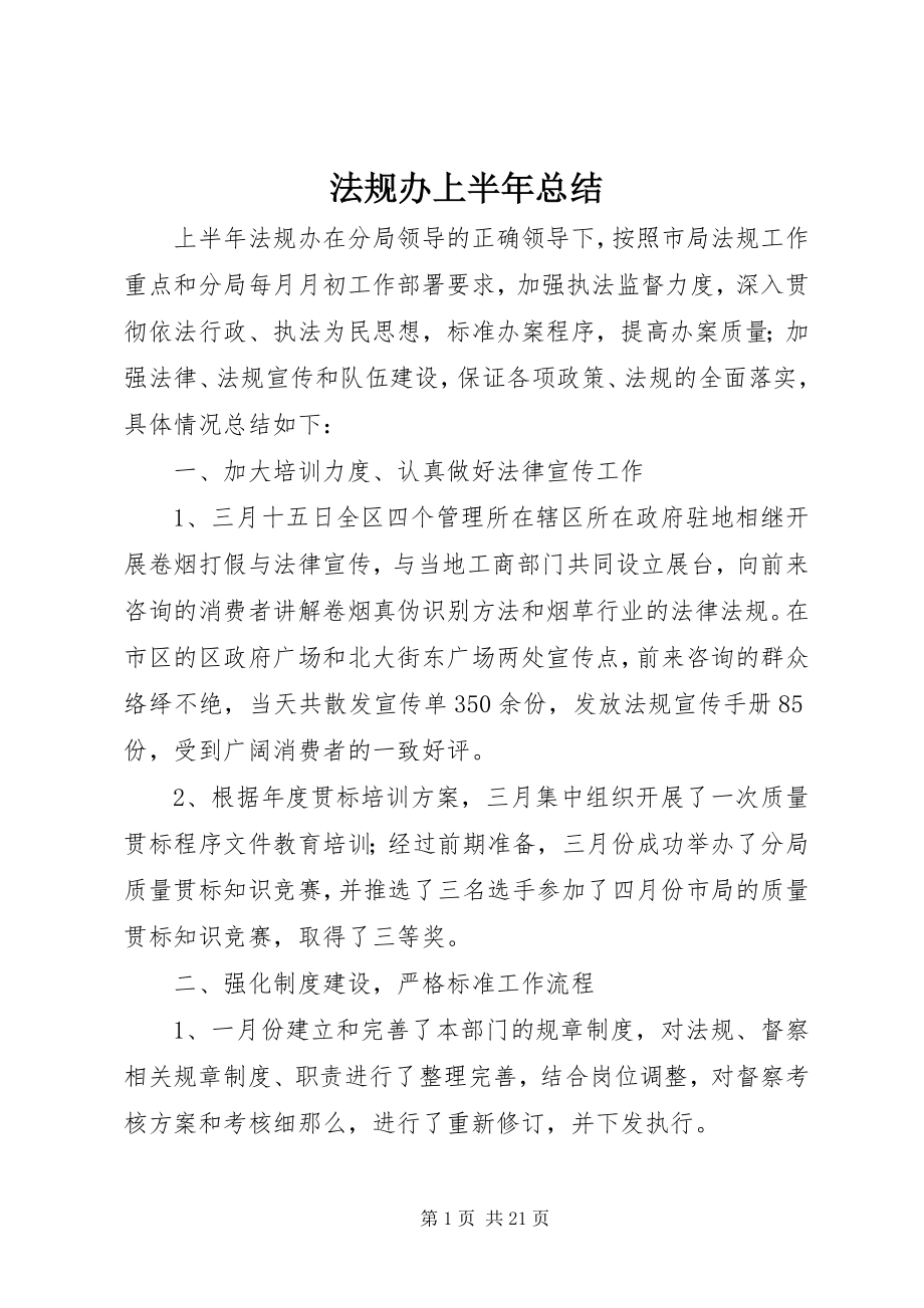 2023年法规办上半年总结.docx_第1页