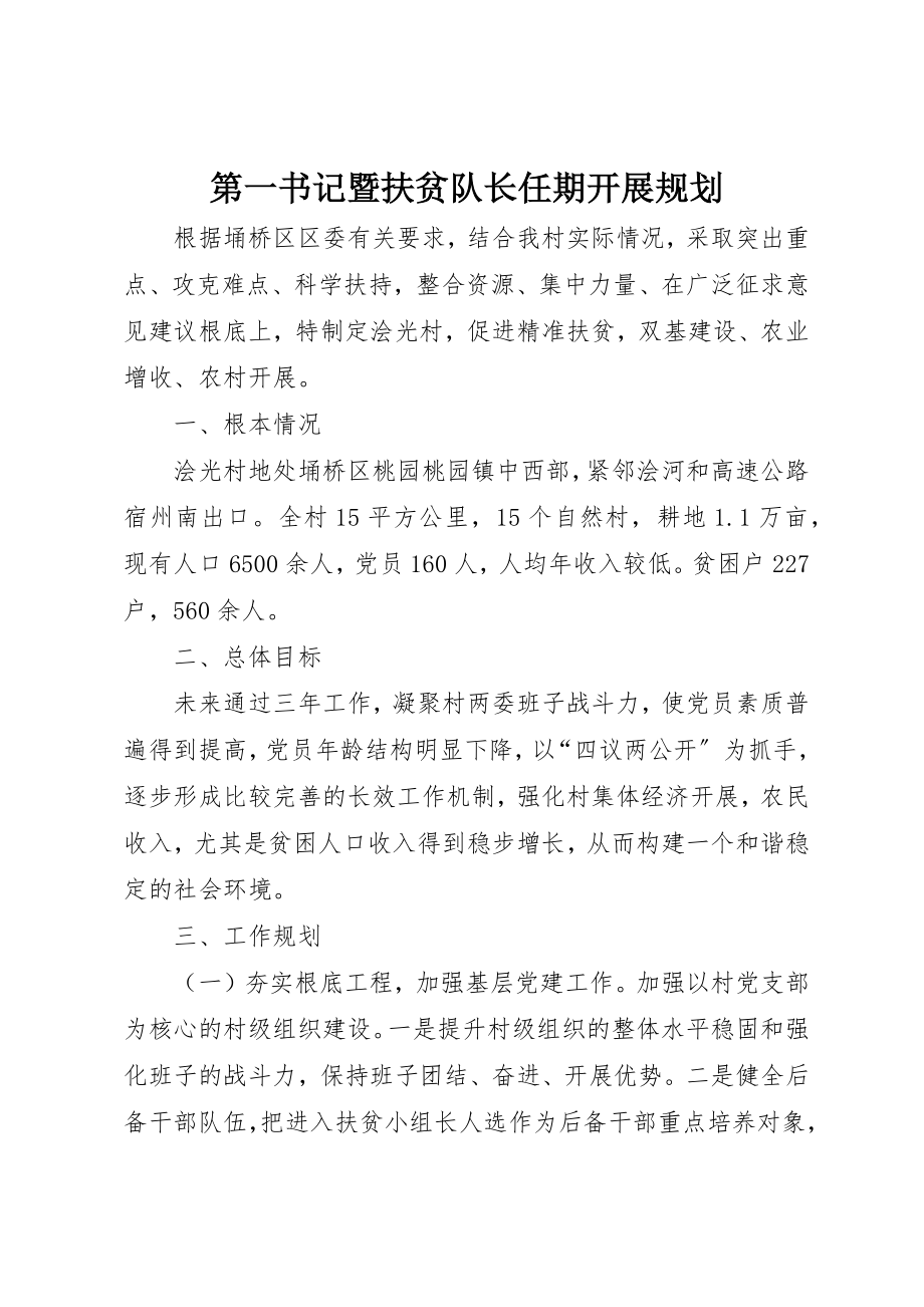 2023年第一书记暨扶贫队长任期发展规划新编.docx_第1页