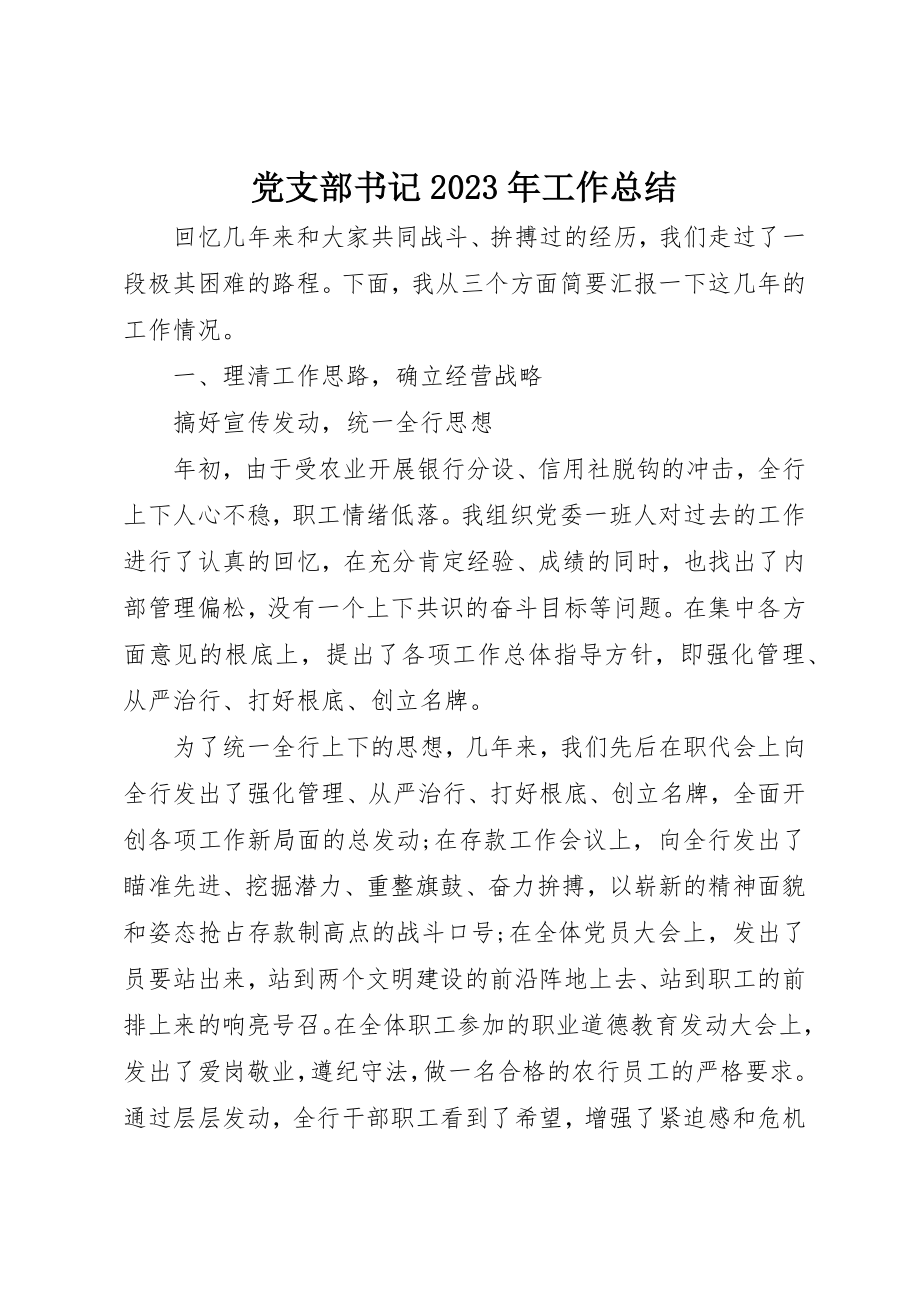 2023年党支部书记某年工作总结.docx_第1页