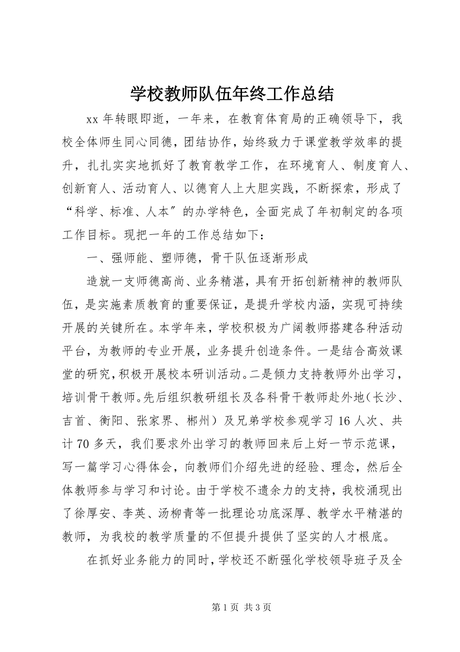 2023年学校教师队伍年终工作总结.docx_第1页