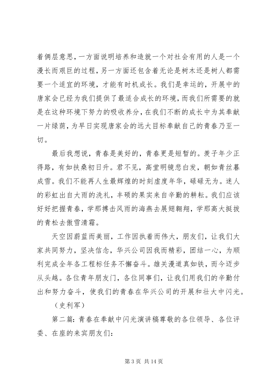 2023年在奉献中歌颂青春演讲稿.docx_第3页