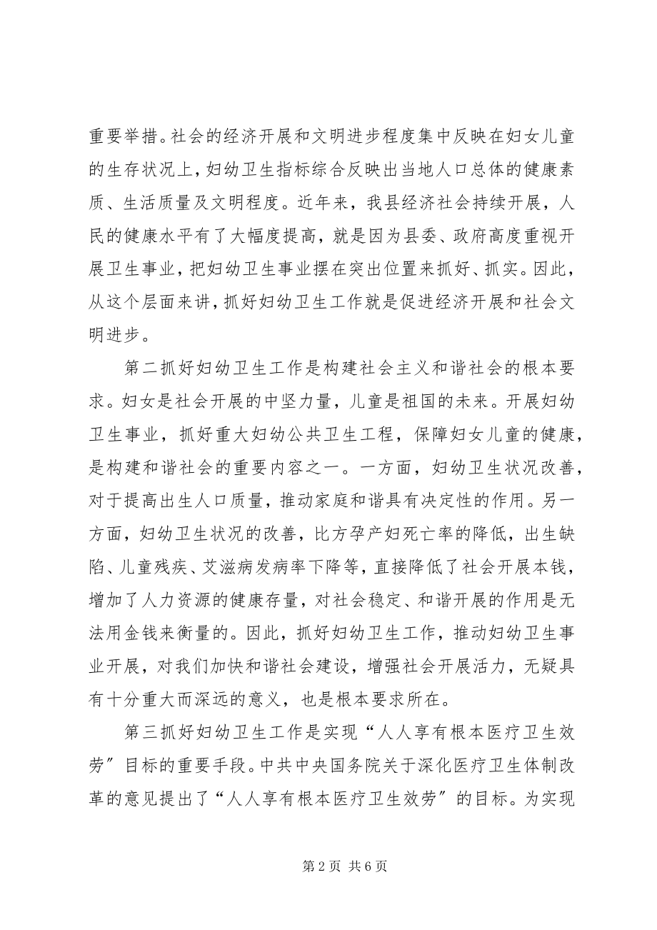 2023年副县长在全县妇幼卫生工作会议讲话.docx_第2页