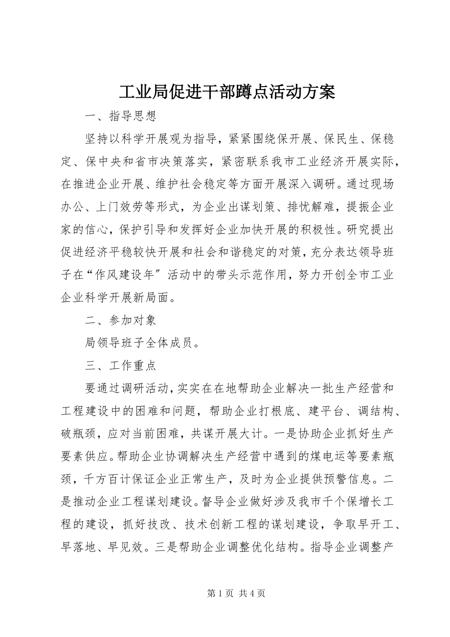 2023年工业局促进干部蹲点活动方案.docx_第1页