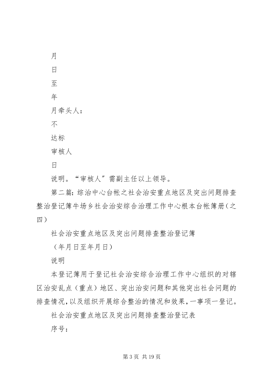 2023年综治中心台帐之社会治安重点地区及突出问题排查整治登记簿.docx_第3页