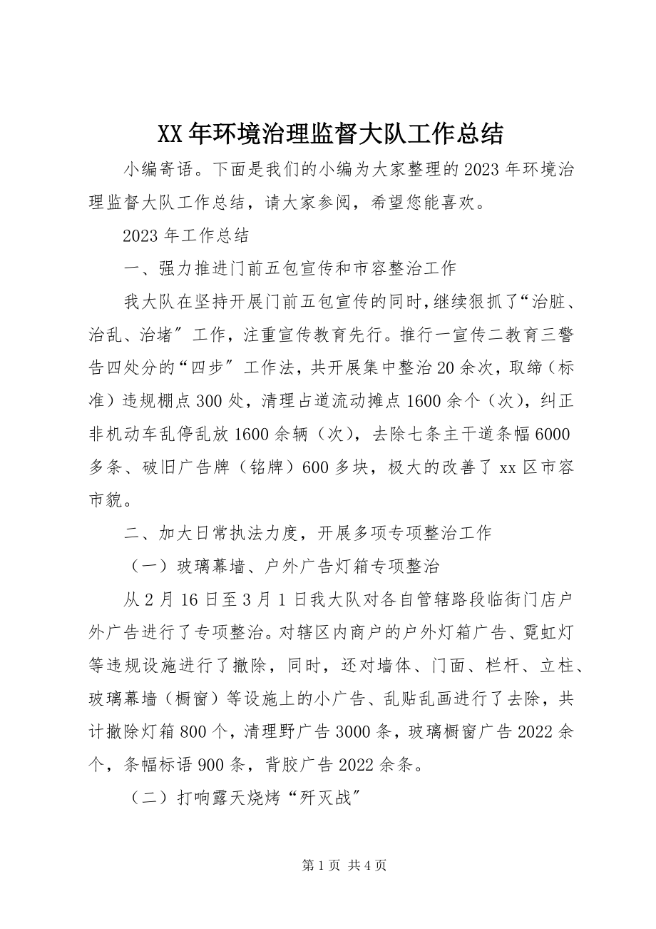 2023年环境治理监督大队工作总结.docx_第1页