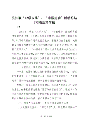 2023年县妇联“双学双比”“巾帼建功”活动总结妇联活动简报.docx