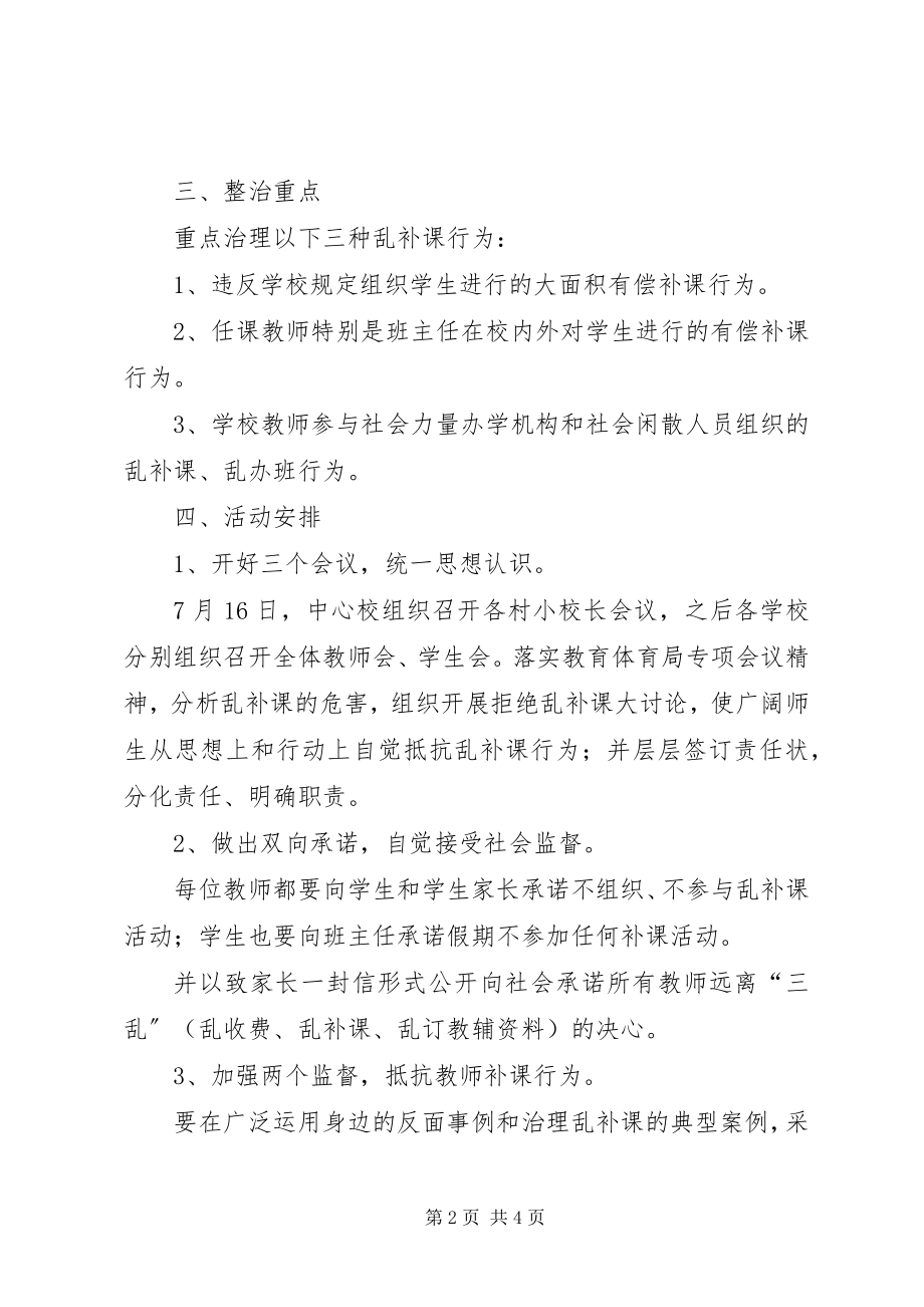 2023年集中开展整治乱补课专项活动的实施方案.docx_第2页