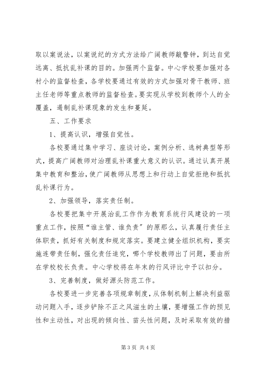 2023年集中开展整治乱补课专项活动的实施方案.docx_第3页