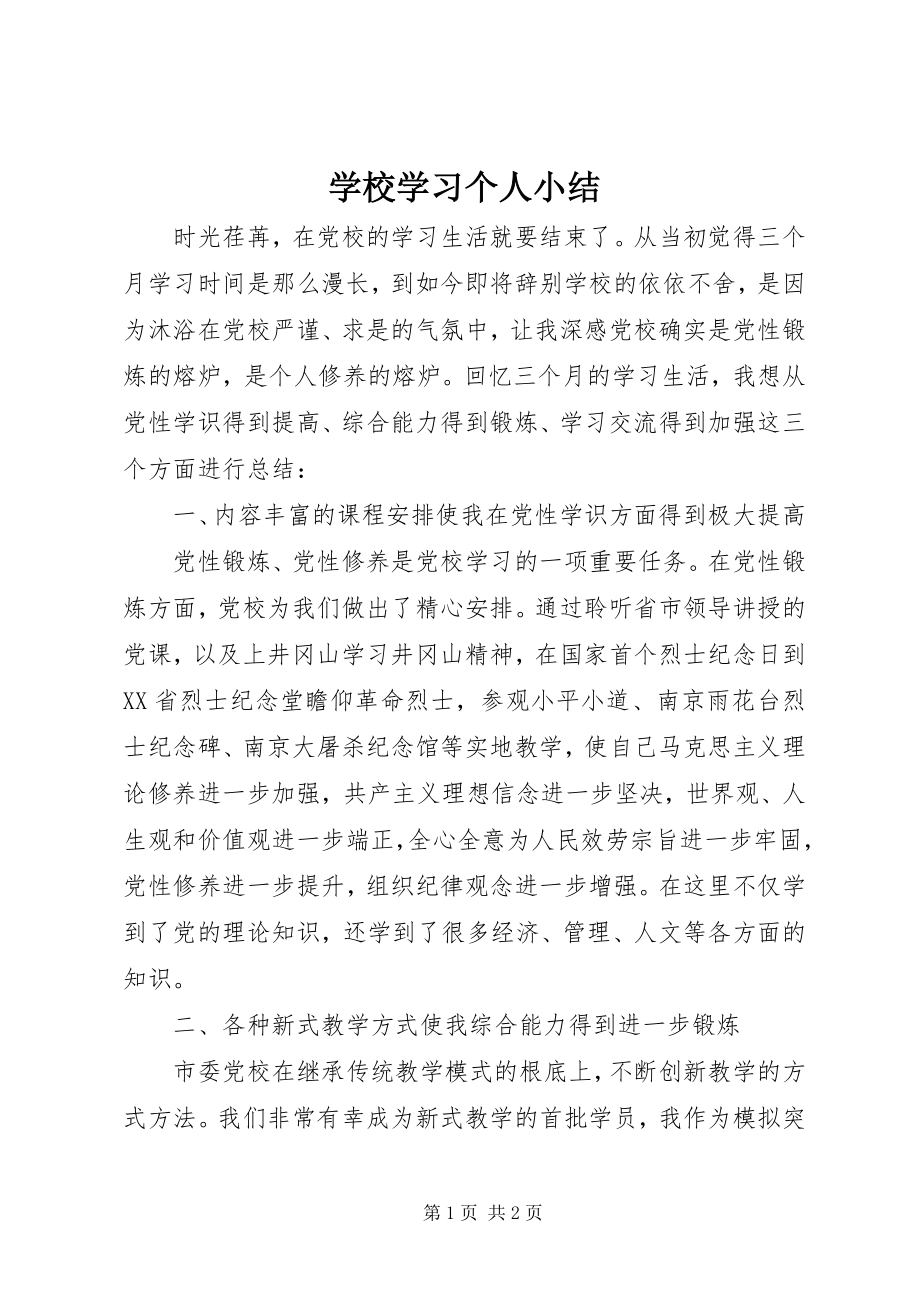 2023年学校学习个人小结.docx_第1页