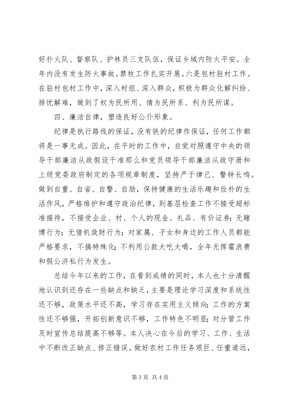 2023年乡镇分管副职个人思想工作总结.docx_第3页