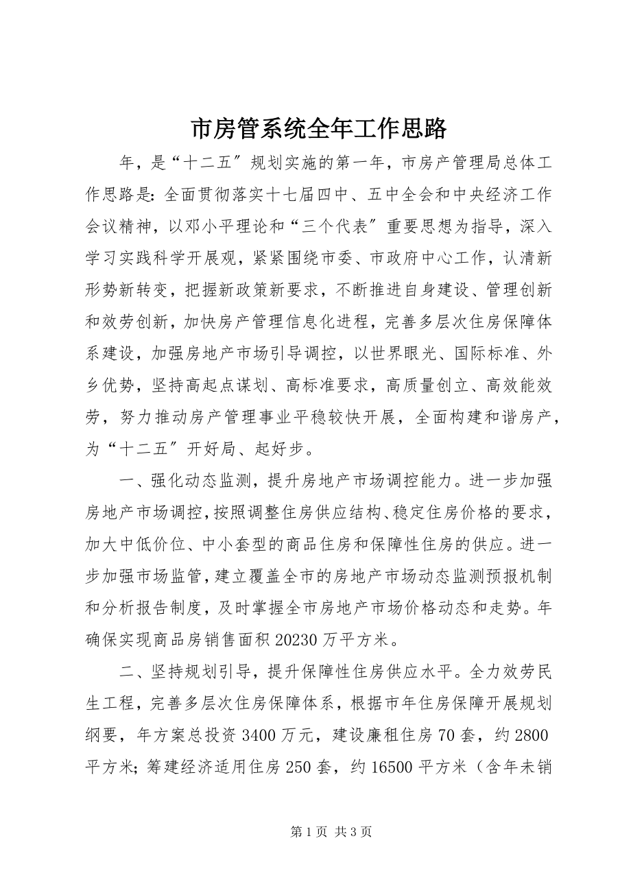 2023年市房管系统全年工作思路.docx_第1页