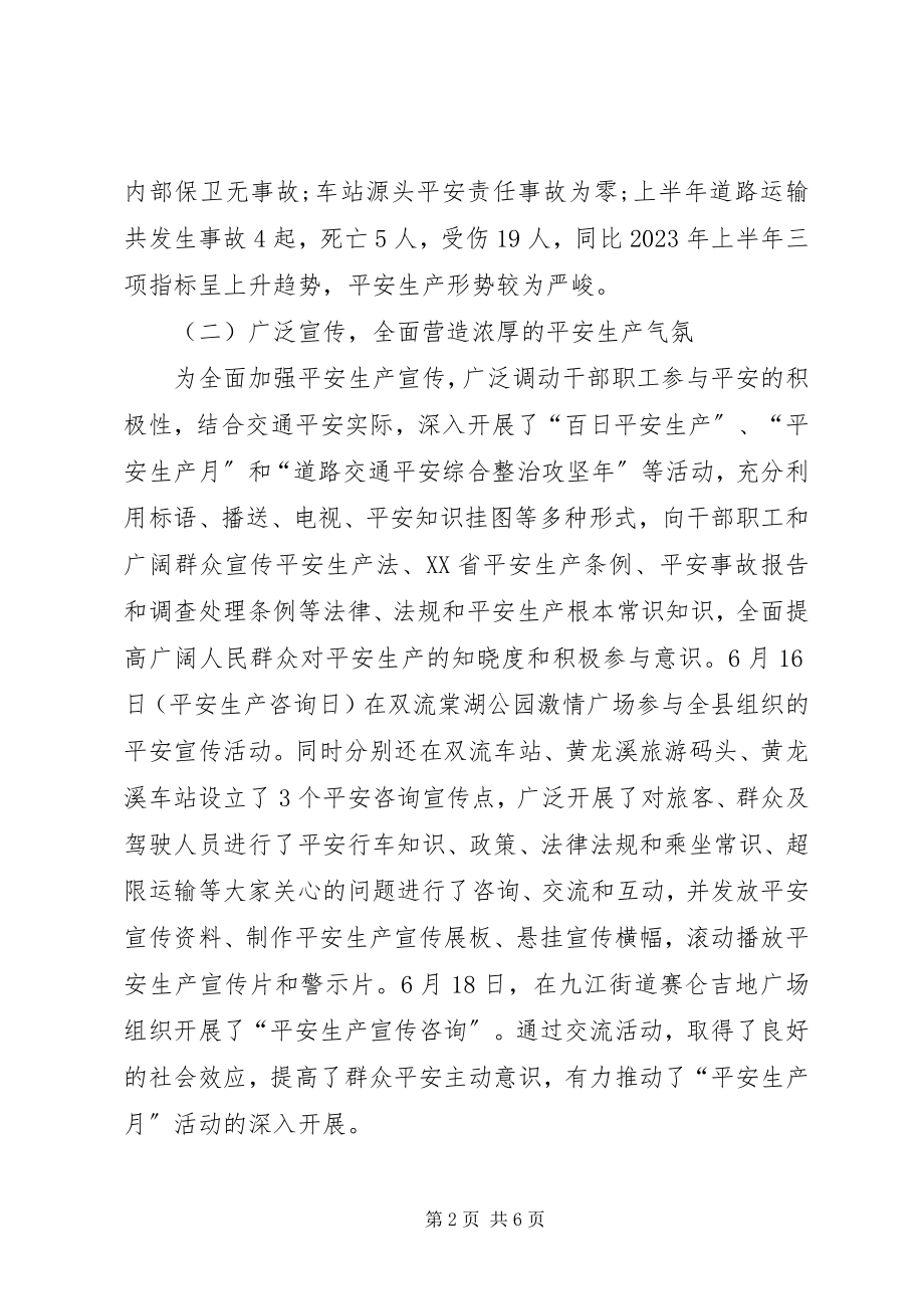 2023年乡镇交通运输局安全生产工作总结.docx_第2页