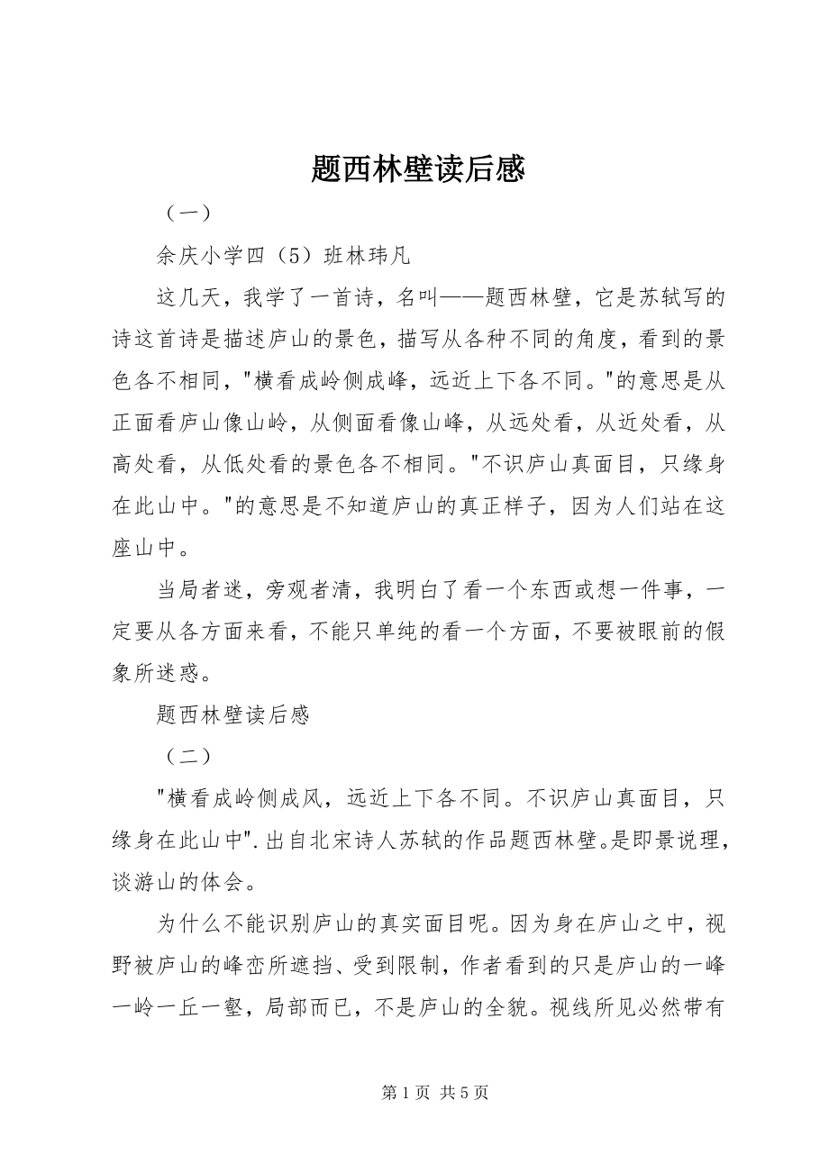 2023年题西林壁读后感.docx_第1页