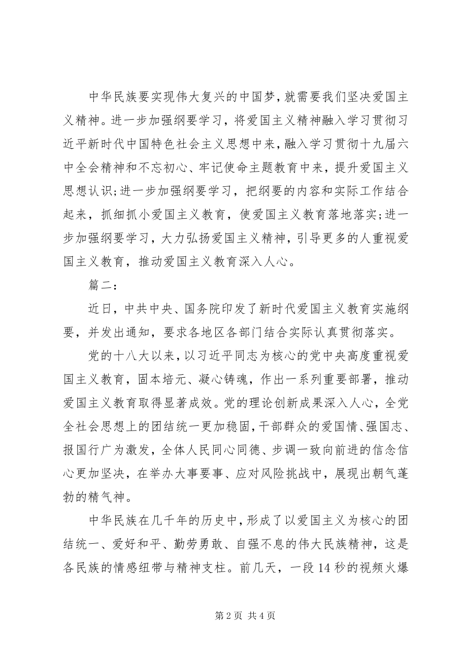 2023年新时代爱国主义教育实施纲要心得体会.docx_第2页