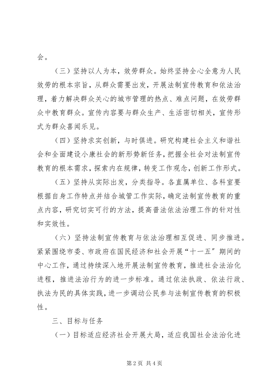 2023年XX市城市环境卫生管理局“五五”普法规划新编.docx_第2页