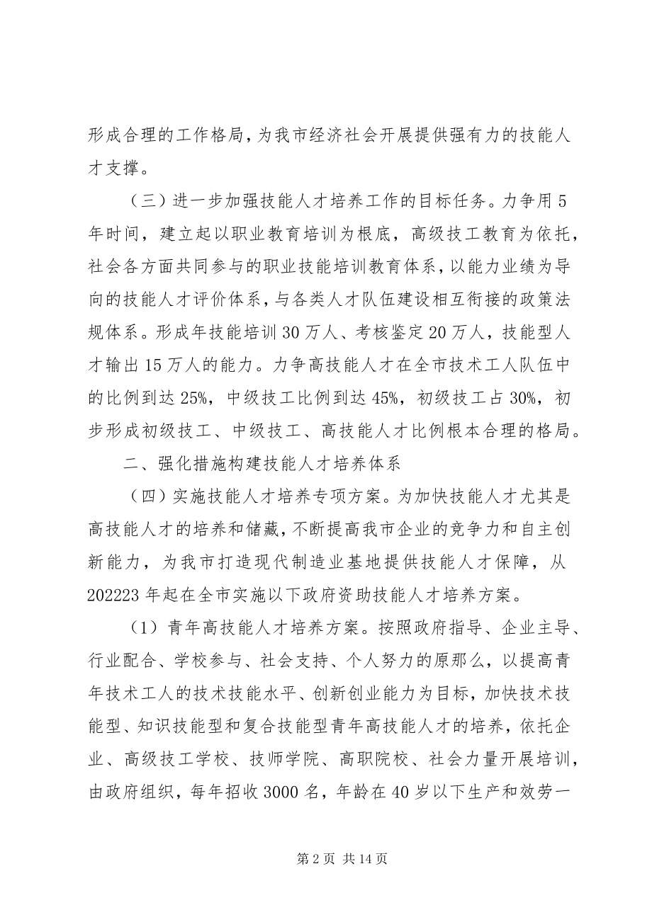 2023年技能人才加强培养工作意见.docx_第2页