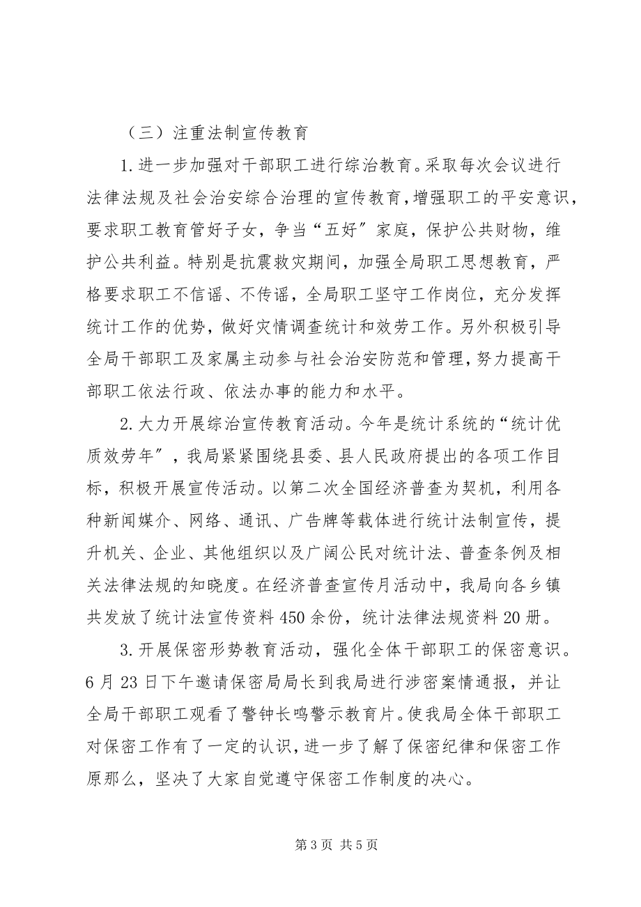 2023年县统计局社会治安综合治理工作总结.docx_第3页