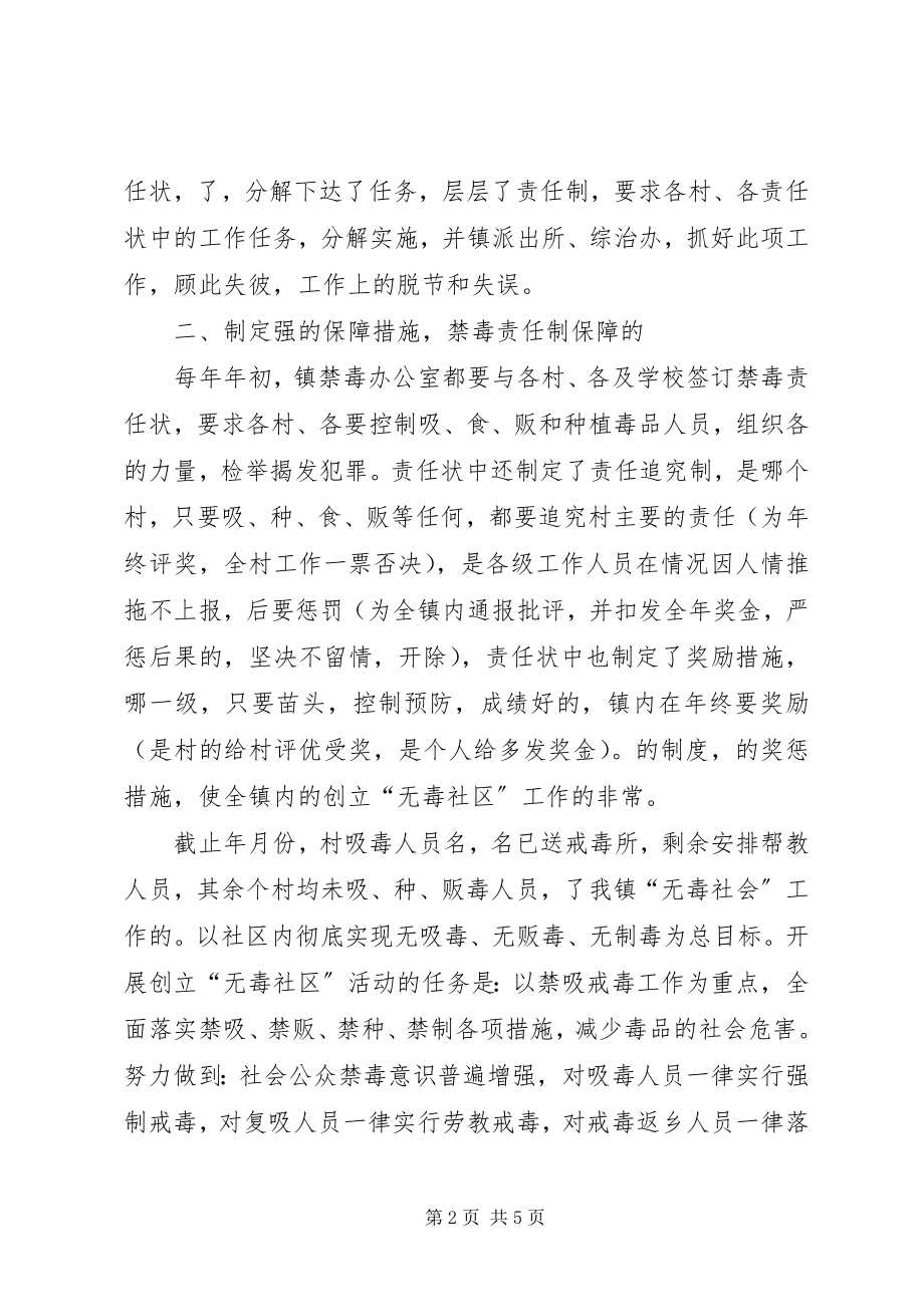 2023年建设无毒社区度工作小结.docx_第2页