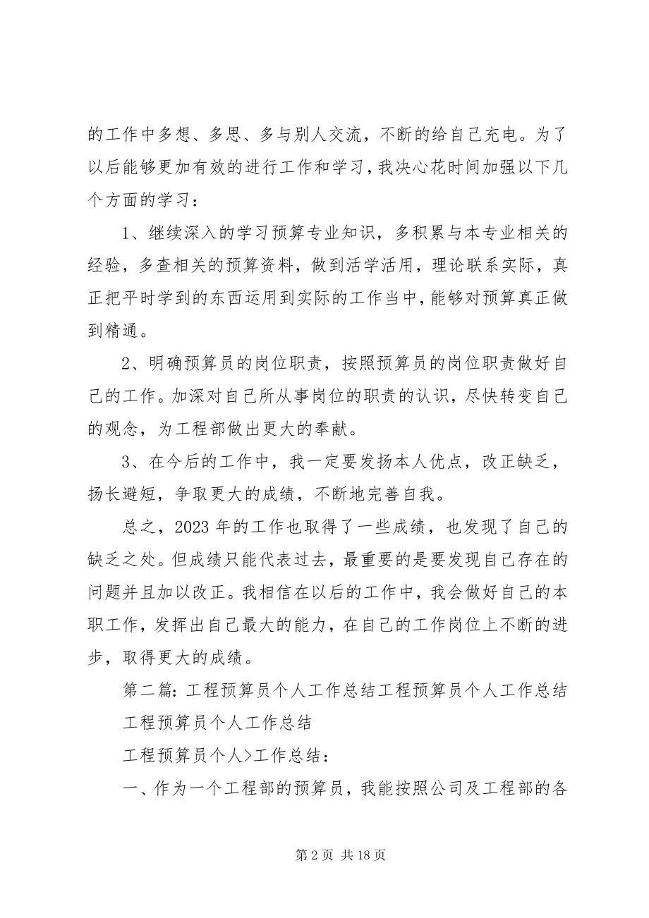 2023年公司工程预算员个人年工作总结.docx_第2页