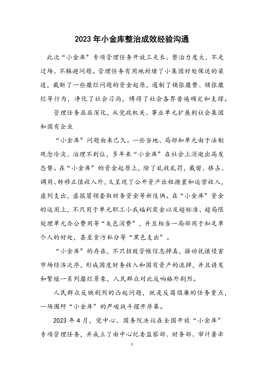 2023年小金库整治成效经验交流.docx_第1页