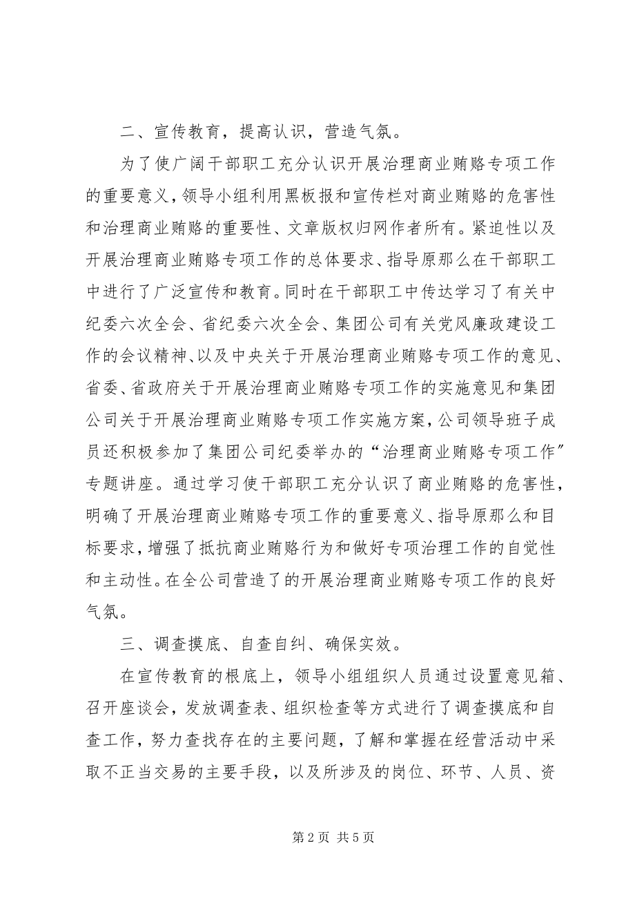 2023年公司党支部开展治理商业贿赂专项工作总结.docx_第2页