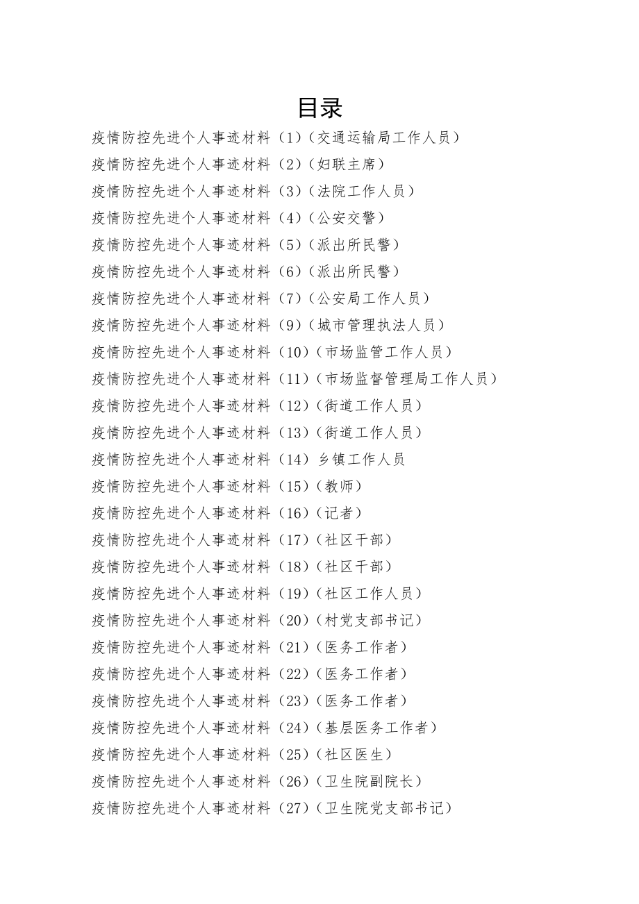 2023年疫情防控先进个人事迹材料30篇精编.docx_第1页