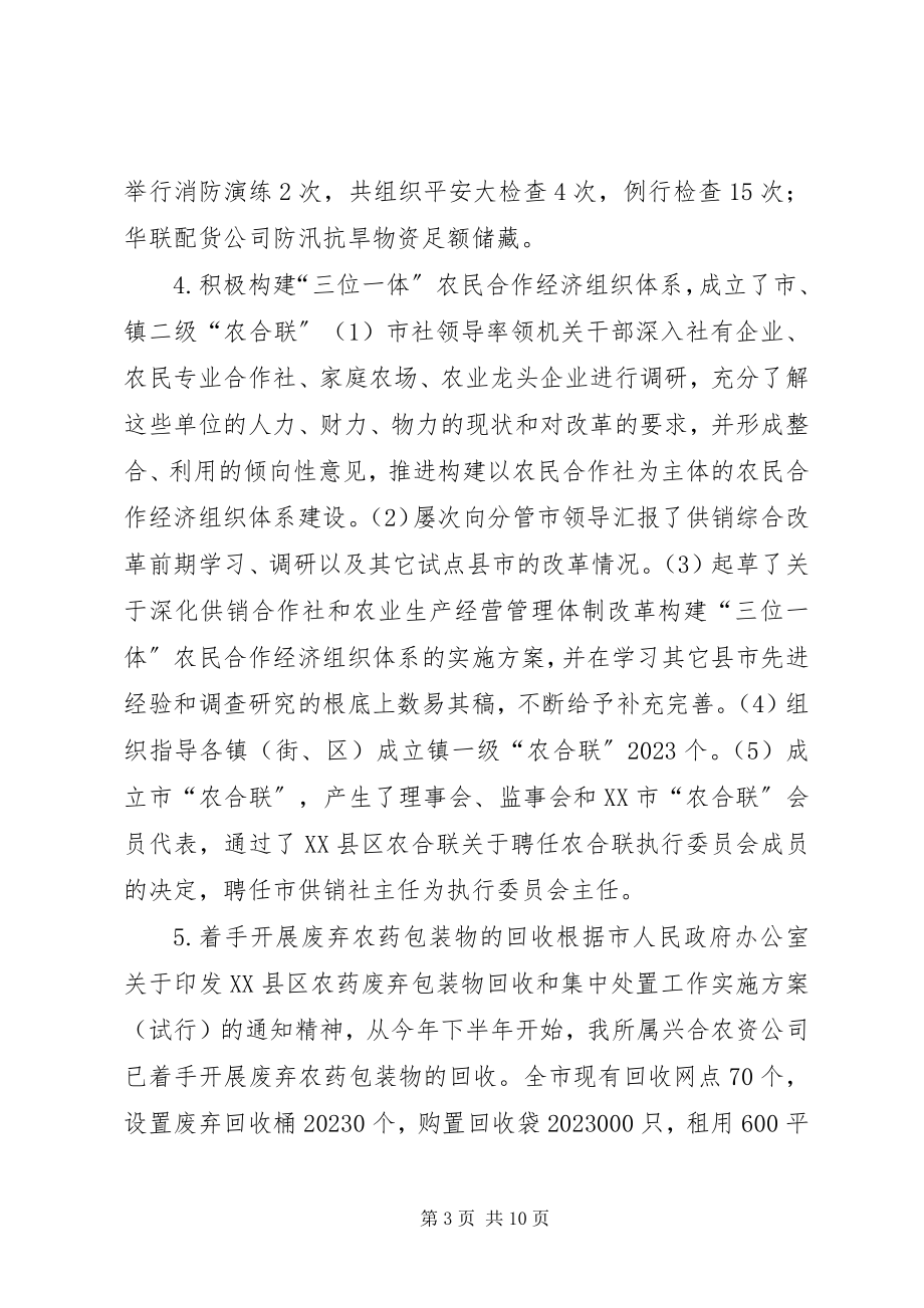 2023年供销合作社联合社某年工作总结及某年工作思路.docx_第3页