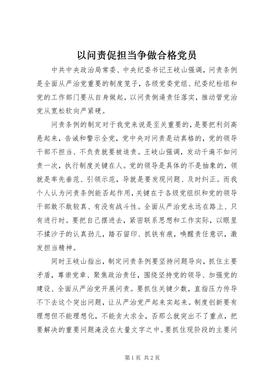 2023年以问责促担当争做合格党员.docx_第1页