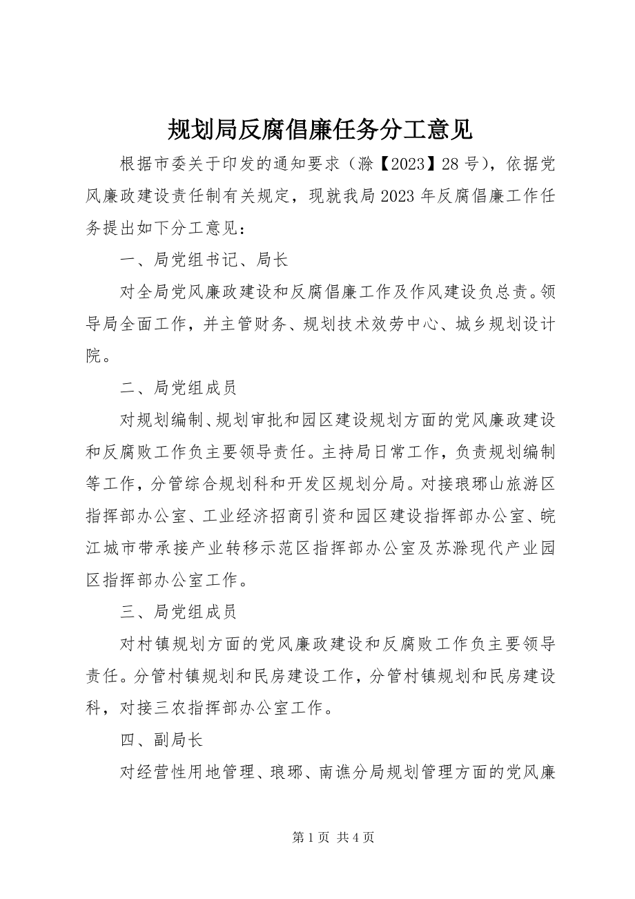 2023年规划局反腐倡廉任务分工意见.docx_第1页