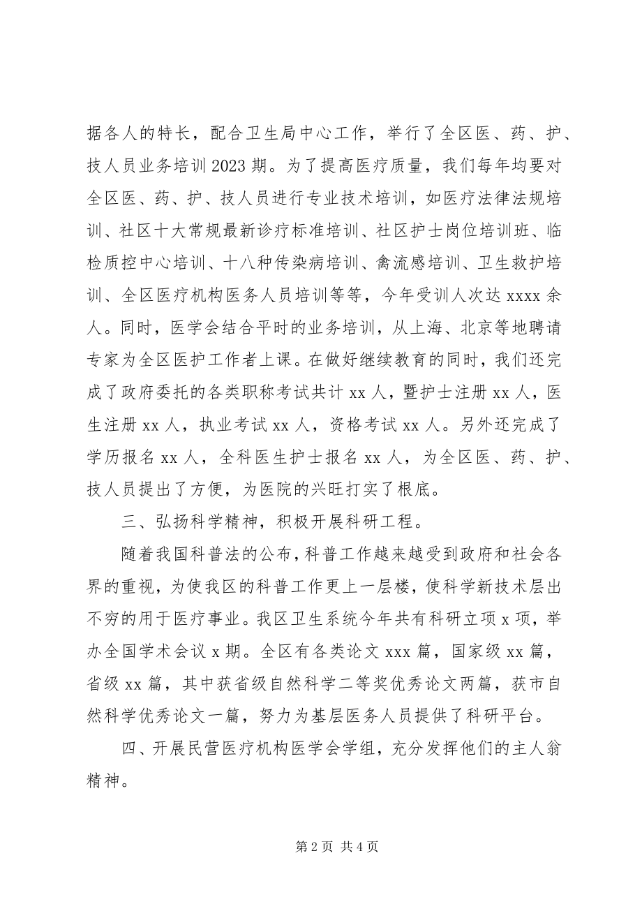 2023年区医学会年终工作总结1.docx_第2页