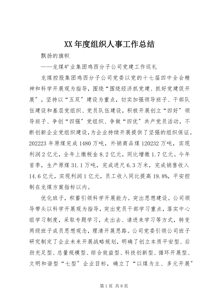 2023年组织人事工作总结.docx_第1页