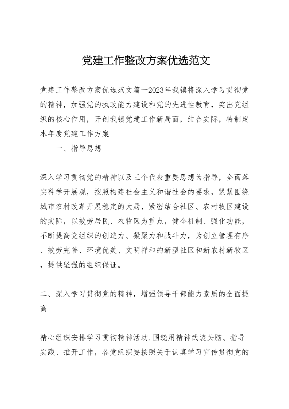 2023年党建工作整改方案优选范文.doc_第1页