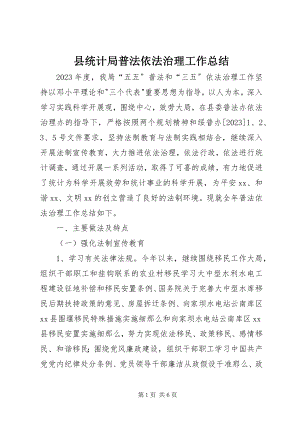 2023年县统计局普法依法治理工作总结.docx